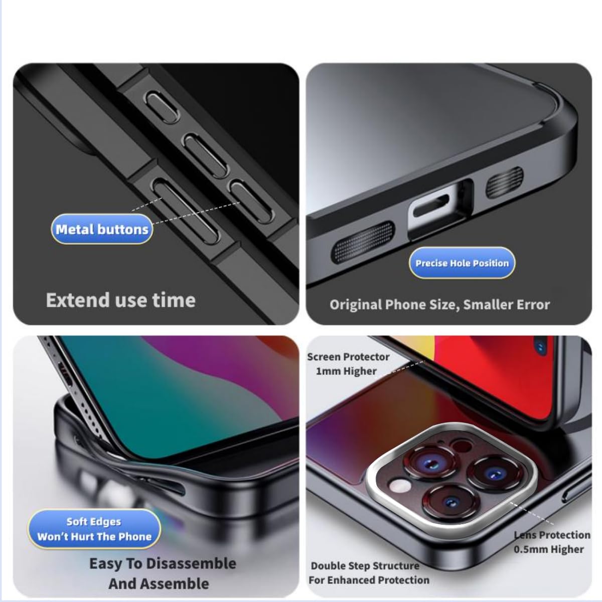 KSOPUERT Ink Screen Protective Phone Case Compatible with 6.1 Inch iPhone 15 Classic White Smart Ink Screen Supports 3.5'' Image Display